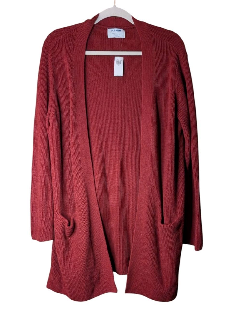 NWT Old Navy Shaker-Stitch Longline Open-Front Cardigan Sweater ribbed Large